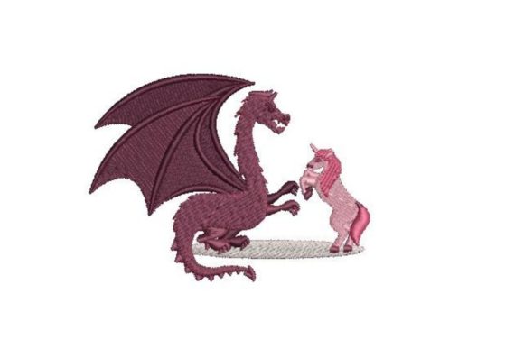 Dragon and Unicorn: A Whimsical Embroidery Gem