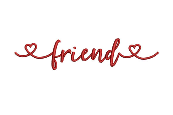 Friend with Heart Embroidery Design