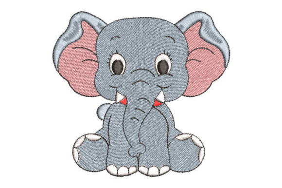 Gray Baby Elephant: A Thoughtful Embroidery Choice for Personalized Gifts