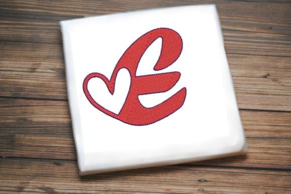Letter E with Beautiful Heart