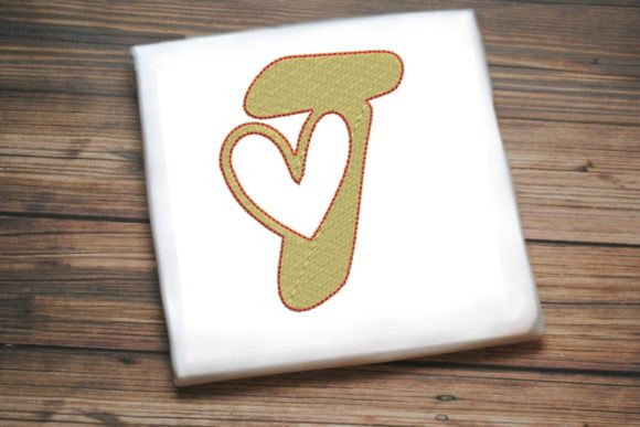 Letter T with Beautiful Heart