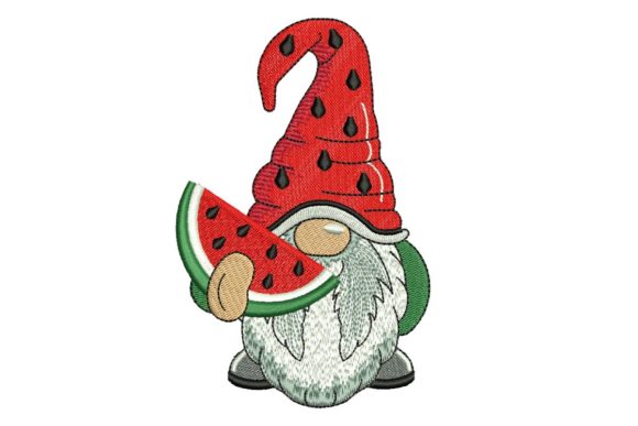 Watermelon Gnome: A Summer Embroidery Design That Delivers