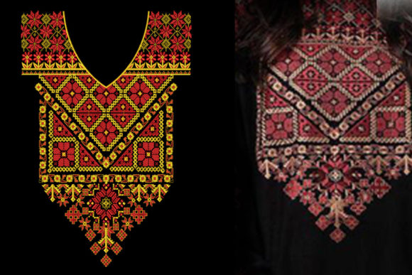 Women’s Dress Neckline Embroidery